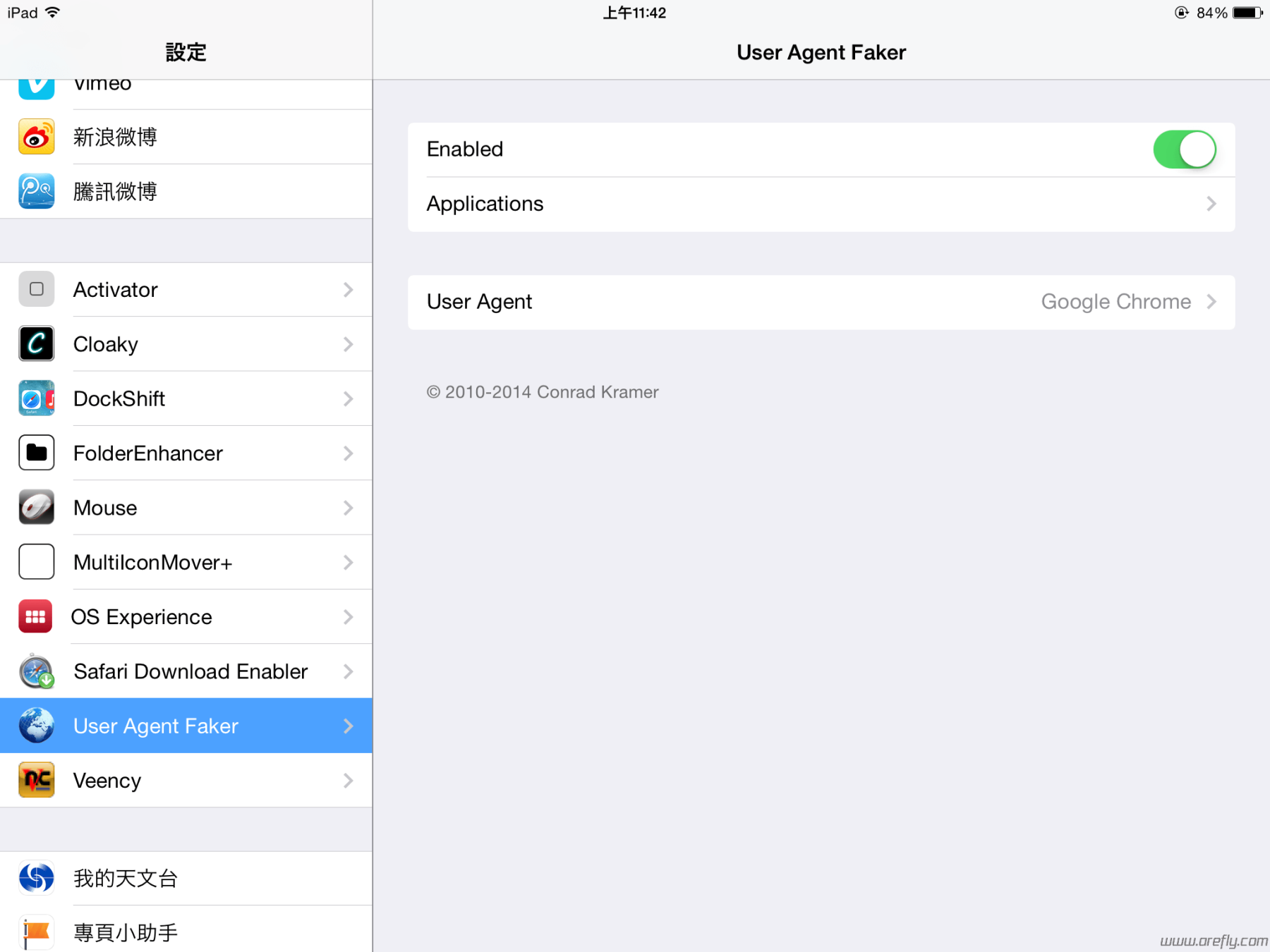 已越獄iOS使用 User Agent Faker 修改iOS Safari之User Agent以訪問桌面站點 畅想资源